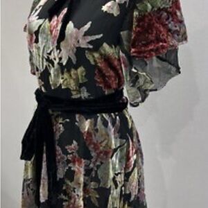 Zara Black Dress with Floral Accents